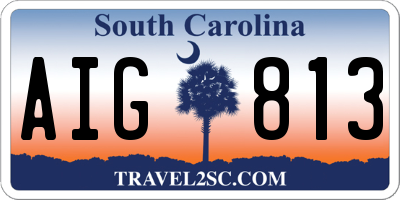 SC license plate AIG813