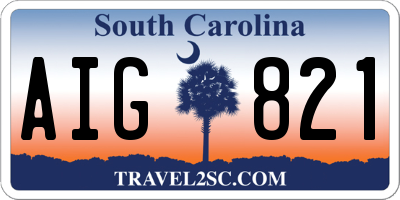 SC license plate AIG821