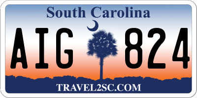 SC license plate AIG824