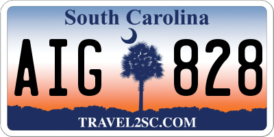 SC license plate AIG828
