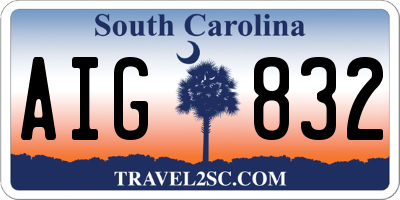 SC license plate AIG832