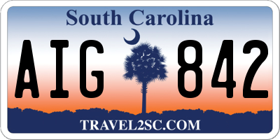 SC license plate AIG842