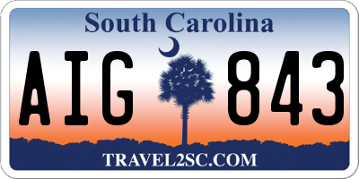 SC license plate AIG843
