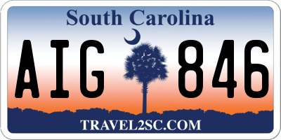 SC license plate AIG846