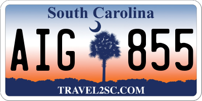SC license plate AIG855