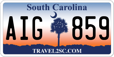 SC license plate AIG859