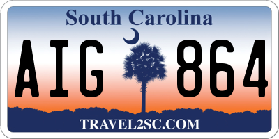 SC license plate AIG864