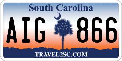 SC license plate AIG866