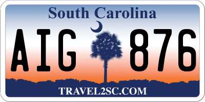 SC license plate AIG876