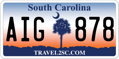SC license plate AIG878