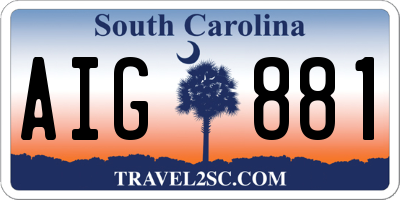 SC license plate AIG881