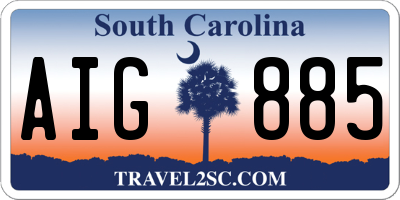 SC license plate AIG885