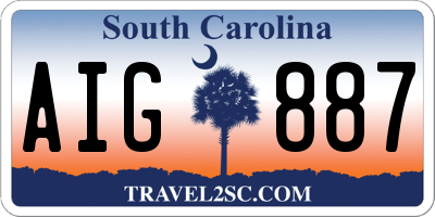 SC license plate AIG887