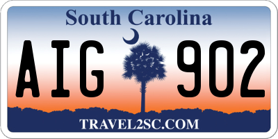 SC license plate AIG902