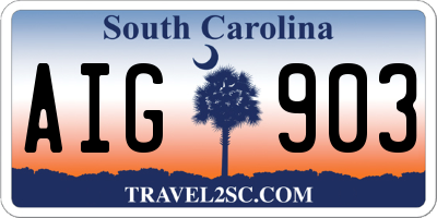 SC license plate AIG903