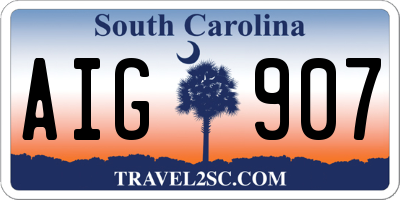 SC license plate AIG907