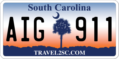 SC license plate AIG911