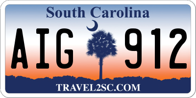 SC license plate AIG912