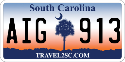 SC license plate AIG913