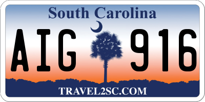 SC license plate AIG916