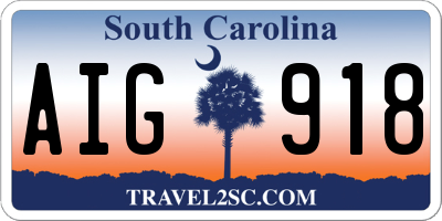 SC license plate AIG918