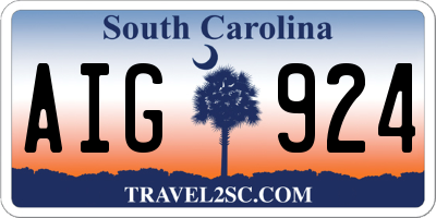 SC license plate AIG924