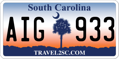 SC license plate AIG933