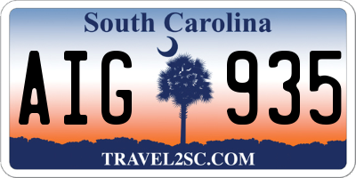 SC license plate AIG935