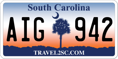 SC license plate AIG942