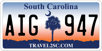 SC license plate AIG947