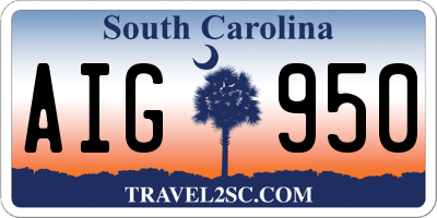 SC license plate AIG950