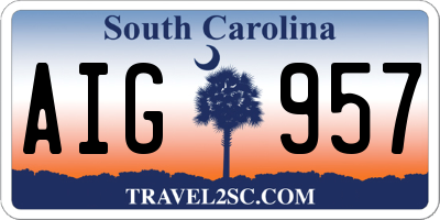 SC license plate AIG957
