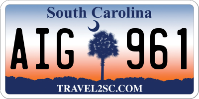SC license plate AIG961