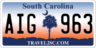 SC license plate AIG963
