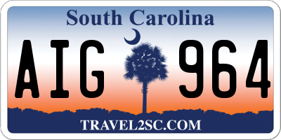 SC license plate AIG964