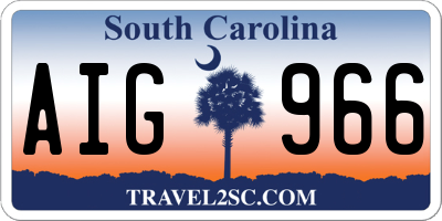 SC license plate AIG966