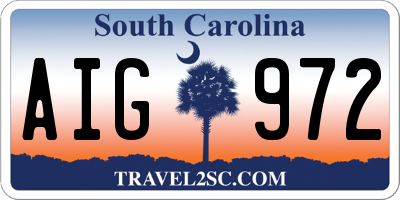 SC license plate AIG972