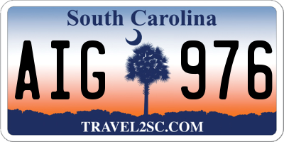 SC license plate AIG976