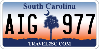 SC license plate AIG977