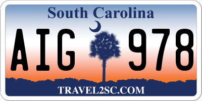 SC license plate AIG978