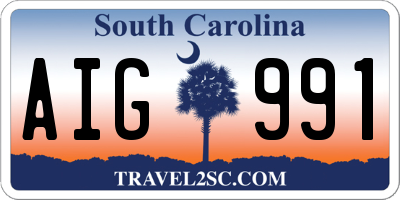 SC license plate AIG991