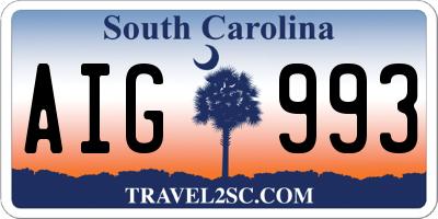 SC license plate AIG993