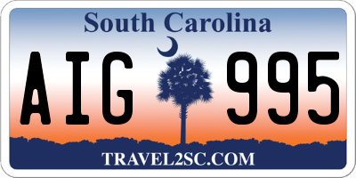 SC license plate AIG995