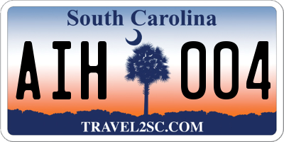 SC license plate AIH004