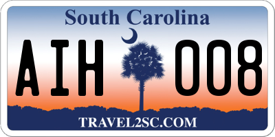 SC license plate AIH008