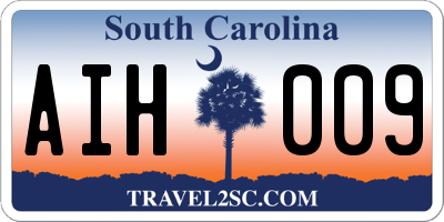 SC license plate AIH009