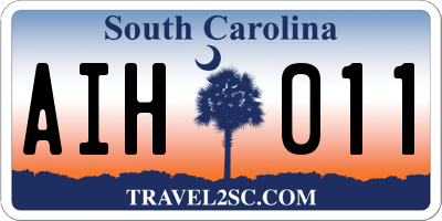 SC license plate AIH011