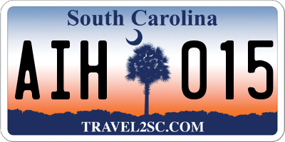 SC license plate AIH015
