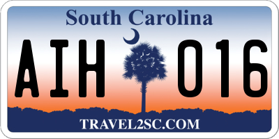 SC license plate AIH016