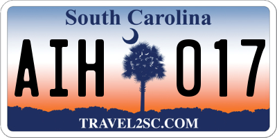SC license plate AIH017